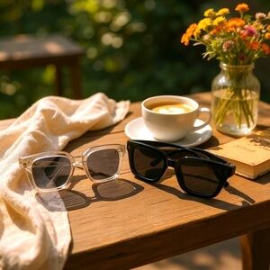 Stylish Black and Clear Sunglasses 2 Pack Set